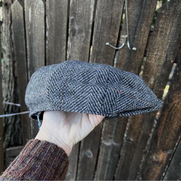 WoolOvers Men’s 100% Wool Bakers Boy Slate Grey Cap Hat NWT Sz M - Picture 8 of 16